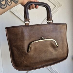 Vintage Coach Cartouche NYC Putty Watermelon Tote Early 70s🤎